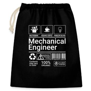 Maschinenbauingenieur Beschreibung Sarcastic Geek - Geschenkbeutel aus Baumwolle (40 x 50 cm) - Schwarz - Vorne