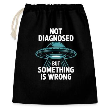 Nicht diagnostiziert, aber irgendwas passt - Geschenkbeutel aus Baumwolle (40 x 50 cm) - Schwarz - Vorne