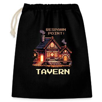 Taverne du Point de Réapparition | RPG Humour et bière - Sac cadeau 40 x 50 cm - noir - Devant