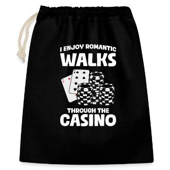 Promenades romantiques Casino Jeux d’argent Joueur drôle - Sac cadeau 40 x 50 cm - noir - Devant