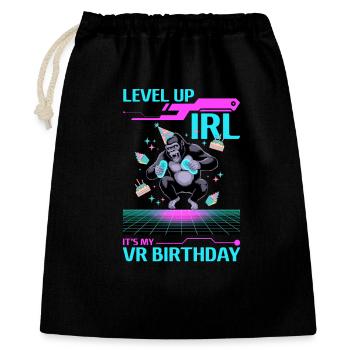 Birthday Gamer VR - Geschenkbeutel aus Baumwolle (40 x 50 cm) - Schwarz - Vorne