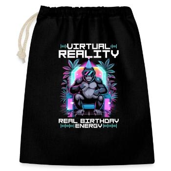 Birthday Gamer VR - Geschenkbeutel aus Baumwolle (40 x 50 cm) - Schwarz - Vorne