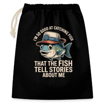 Je suis tellement doué pour attraper du poisson que le poisson - Sac cadeau 40 x 50 cm - noir - Devant