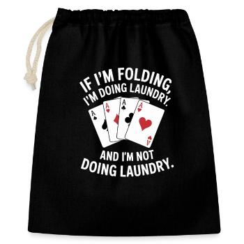Wrinkles or Laundry: Card Humor - Gift Bag 40 x 50 cm - black - Front