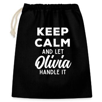 Keep Calm Let Olivia Fix It Funny Saying - Gift Bag 40 x 50 cm - black - Front