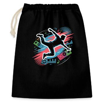Streetdance Beat – Urban DJ Musik Design - Geschenkbeutel aus Baumwolle (40 x 50 cm) - Schwarz - Vorne