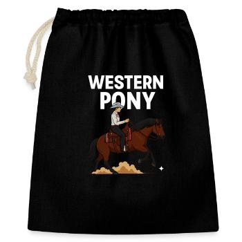 Cavalier de poney western - Sac cadeau 40 x 50 cm - noir - Devant