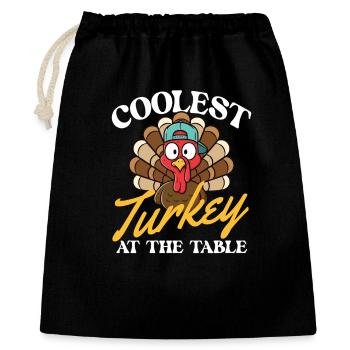 Coolest Turkey At The Table Funny Fall - Gift Bag 40 x 50 cm - black - Front