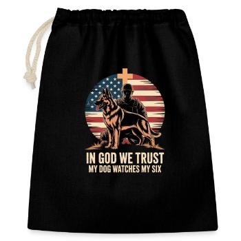 In God We Trust My Dog Watches My Six Soldat - Gift Bag 40 x 50 cm - black - Front