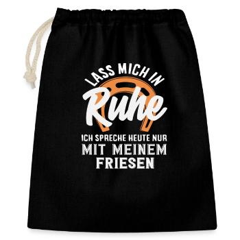 Friese Spruch Ruhe Pferdemädchen Reiten Ponyfans - Geschenkbeutel aus Baumwolle (40 x 50 cm) - Schwarz - Vorne