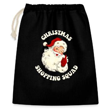 Escouade de magasinage de Noël - Sac cadeau 40 x 50 cm - noir - Devant
