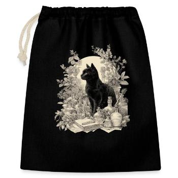 Chat Noir Vintage Apothicaire - Sac cadeau 40 x 50 cm - noir - Devant