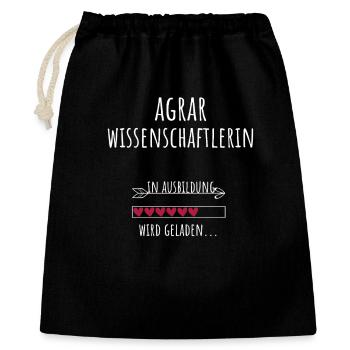 Agronome en formation Chargement - Sac cadeau 40 x 50 cm - noir - Devant