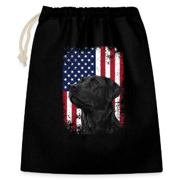 Laboratoire patriotique avec scène de chasse au drapeau américain - Sac cadeau 40 x 50 cm - noir - Devant