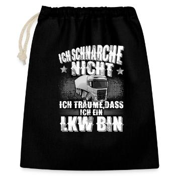 Lkw Fahrer - Geschenkbeutel aus Baumwolle (40 x 50 cm) - Schwarz - Vorne