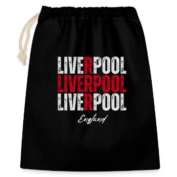 Liverpool Angleterre, fierté anglaise - Sac cadeau 40 x 50 cm - noir - Devant