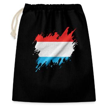 Luxemburger Flagge, Rissenstil - Geschenkbeutel aus Baumwolle (40 x 50 cm) - Schwarz - Vorne