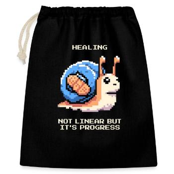 Healing is not linear | Progress, Recovery - Gift Bag 40 x 50 cm - black - Front