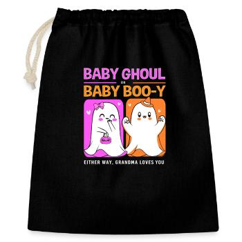 Halloween Gender Reveal - Geschenkbeutel aus Baumwolle (40 x 50 cm) - Schwarz - Vorne