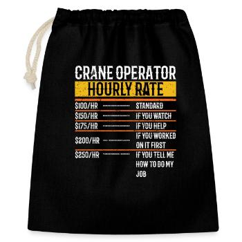 Grue Taux horaire Drôle - Sac cadeau 40 x 50 cm - noir - Devant