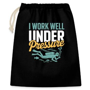 Taucher : Je fonctionne bien sous pression - Sac cadeau 40 x 50 cm - noir - Devant