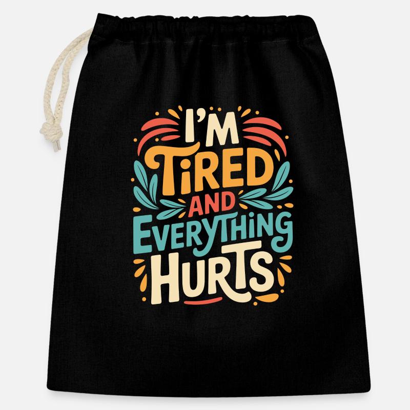Workout_Im_Tired_And_Everything_Hurts - Geschenkbeutel aus Baumwolle (40 x 50 cm) - Schwarz