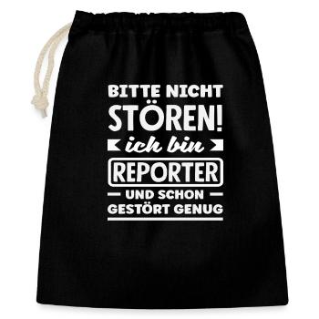 Investigativer Reporter Journalist Nicht Stören - Geschenkbeutel aus Baumwolle (40 x 50 cm) - Schwarz - Vorne