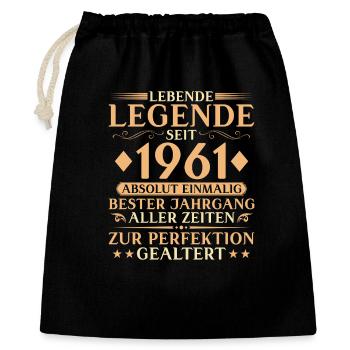 Vintage 1961 Birthday 65 Years Gift - Gift Bag 40 x 50 cm - black - Front