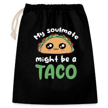 Mein Seelen Taco - Geschenkbeutel aus Baumwolle (40 x 50 cm) - Schwarz - Vorne