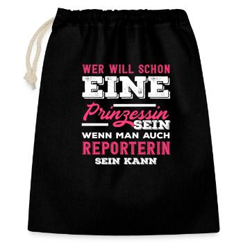 Journaliste d’investigation Journaliste Princesse - Sac cadeau 40 x 50 cm - noir - Devant