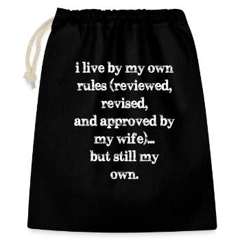 I live by my own rules reviewed revised and - Gift Bag 40 x 50 cm - black - Front