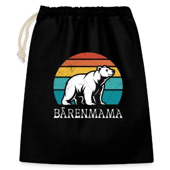 Werdende Mutter BÄRENMAMA Bald Mama Lustiges - Geschenkbeutel aus Baumwolle (40 x 50 cm) - Schwarz - Vorne