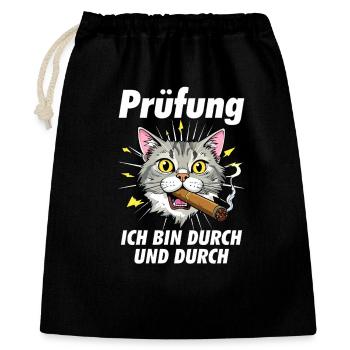KATZE Zigarre Prüfung - Geschenkbeutel aus Baumwolle (40 x 50 cm) - Schwarz - Vorne