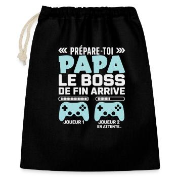 Design Humour Gaming Futur Père - Sac cadeau 40 x 50 cm - noir - Devant