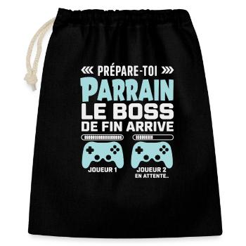 Geek Humor Gift for Gamer Godfather - Gift Bag 40 x 50 cm - black - Front