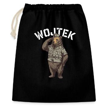 Wojtek Entdecker Bär - Geschenkbeutel aus Baumwolle (40 x 50 cm) - Schwarz - Vorne