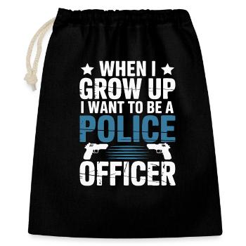 When I grow up - Police Officer Design - Gift Bag 40 x 50 cm - black - Front
