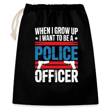 When I grow up - Police Officer Design - Gift Bag 40 x 50 cm - black - Front