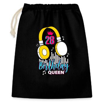 Anniversaire Reine 28ème anniversaire - Sac cadeau 40 x 50 cm - noir - Devant