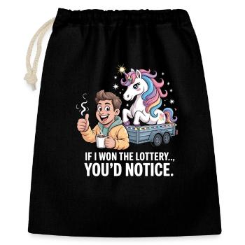 C’est drôle si je gagnais à la loterie, vous remarqueriez un yacht - Sac cadeau 40 x 50 cm - noir - Devant