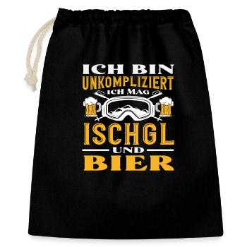 Ischgl bière Fun Après-ski Fête des Alpes - Sac cadeau 40 x 50 cm - noir - Devant