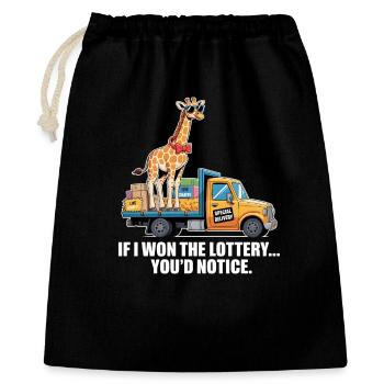 C’est drôle si je gagnais à la loterie, vous remarqueriez un yacht - Sac cadeau 40 x 50 cm - noir - Devant
