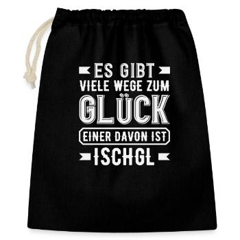 Ischgl Chemin Bonheur Fun Après-ski Fête des Alpes - Sac cadeau 40 x 50 cm - noir - Devant