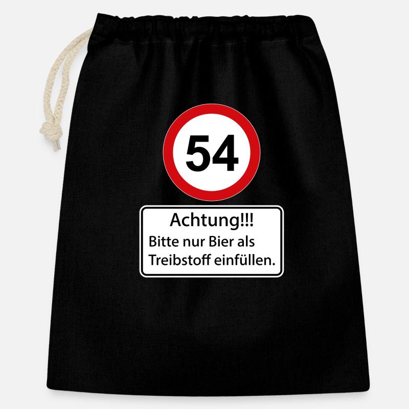 54 Attention : ne remplissez que de la bière comme carburant - Sac cadeau 40 x 50 cm - noir