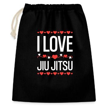 J’aime les cœurs de Jiu Jitsu - Sac cadeau 40 x 50 cm - noir - Devant