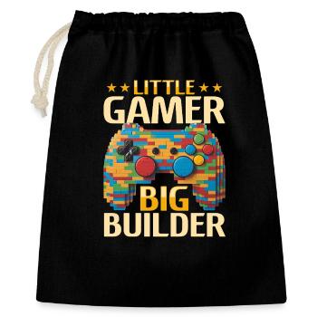 Building Blocks Gamer Gaming Brick Builder - Geschenkbeutel aus Baumwolle (40 x 50 cm) - Schwarz - Vorne