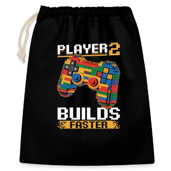 Building Blocks Gamer Gaming Brick Builder - Geschenkbeutel aus Baumwolle (40 x 50 cm) - Schwarz - Vorne