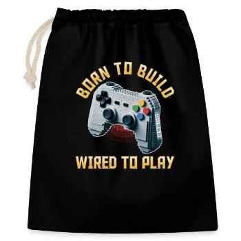Building Blocks Gamer Gaming Brick Builder - Geschenkbeutel aus Baumwolle (40 x 50 cm) - Schwarz - Vorne