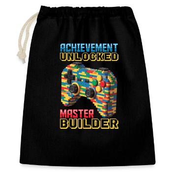 Building Blocks Gamer Gaming Brick Builder - Geschenkbeutel aus Baumwolle (40 x 50 cm) - Schwarz - Vorne