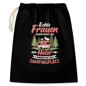 Camping Women Campsite Camper Caravan - Gift Bag 40 x 50 cm - black - Front